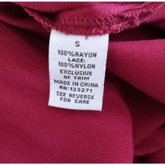 J FOR JUSTIFY BURGUNDY LACE OFF-THE-SHOULDER DRESS SZ.S EUC. - Picture 7 of 8